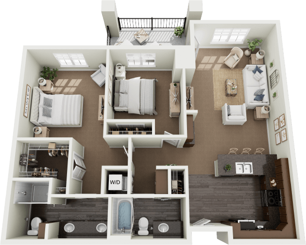 two-bedroom floor plan