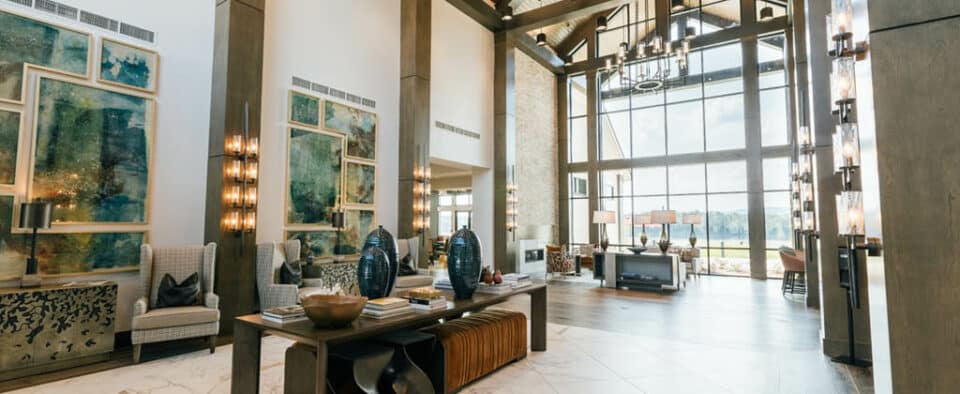 lobby area at The Spires at Berry College