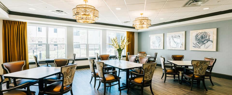 dining area at The Spires at Berry College